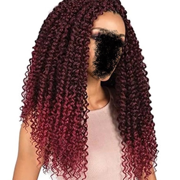 🥳2Fer HAIR Sets, 3 Packs 18” Brazilian Wave, Deep red/wine & 28” Extensions,Wine - Picture 6 of 11
